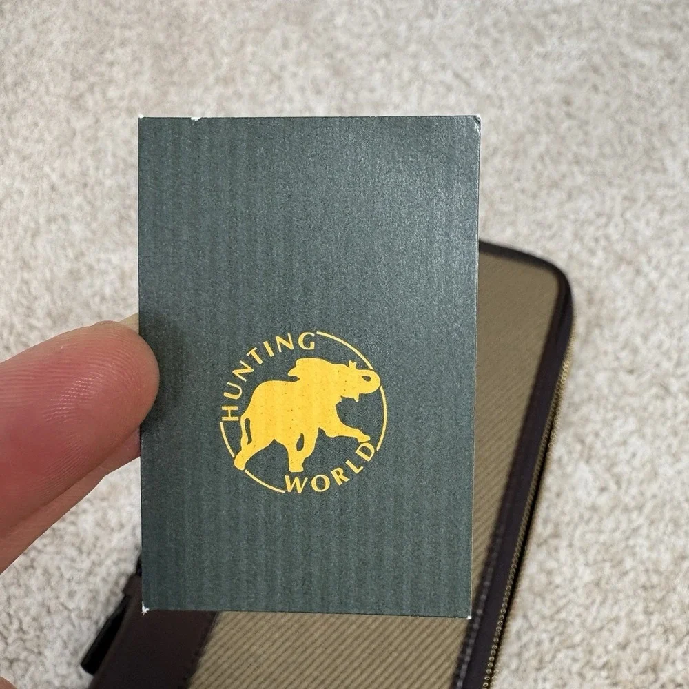 New‎ Hunting World Long Wallet Travel Leather Canvas Italy Made